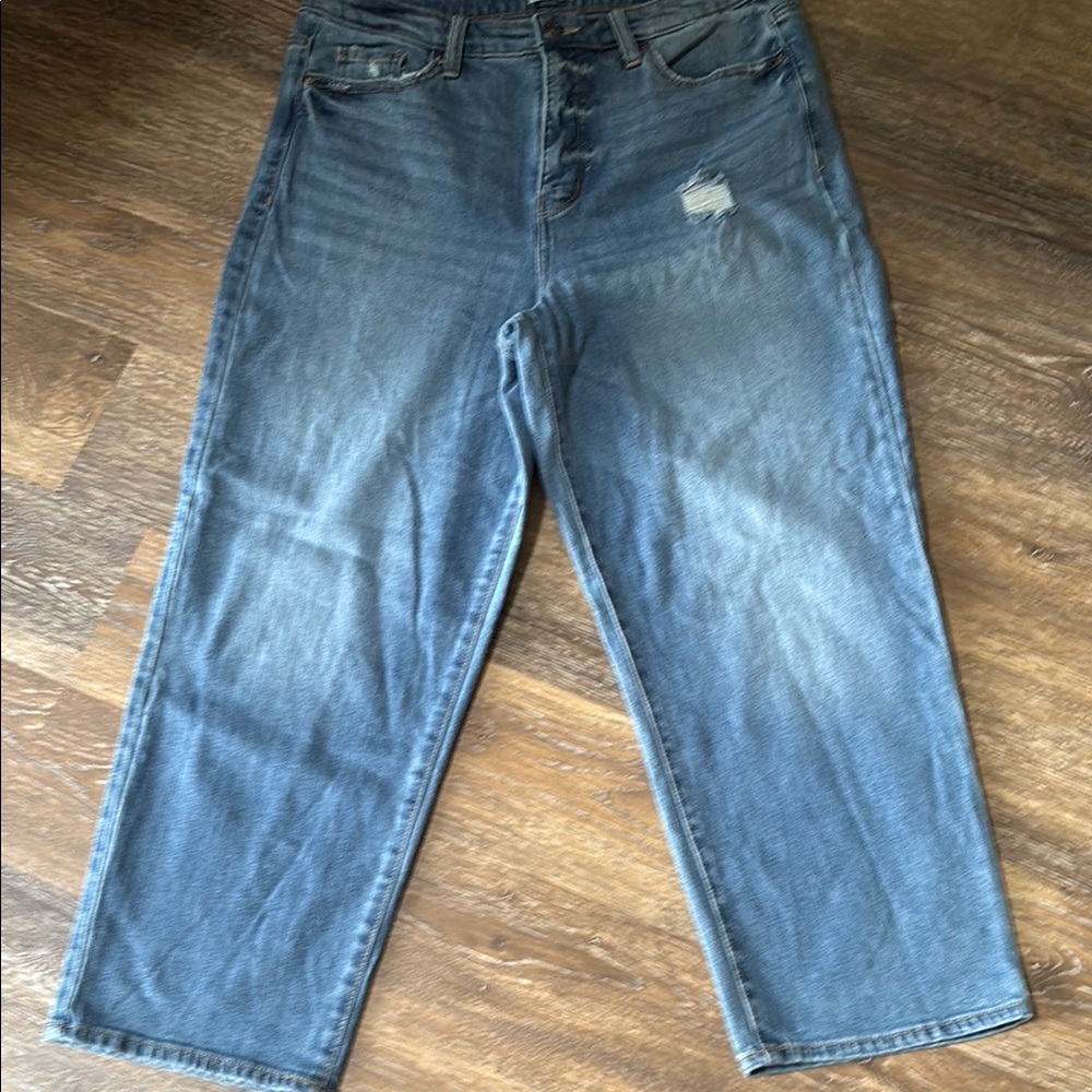 Wonderly Blue Cropped straight Jeans size 12R